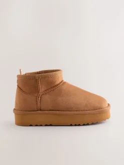 Tan Brown Slipper Ankle Boots