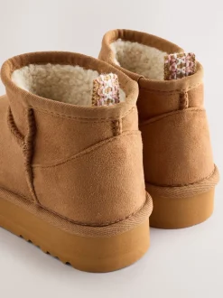 Tan Brown Slipper Ankle Boots