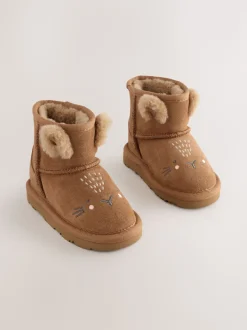 Tan Brown Standard Fit (F) Suede Pull On Boots