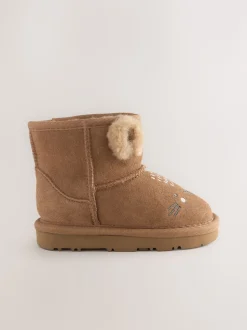 Tan Brown Standard Fit (F) Suede Pull On Boots