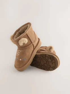 Tan Brown Standard Fit (F) Suede Pull On Boots