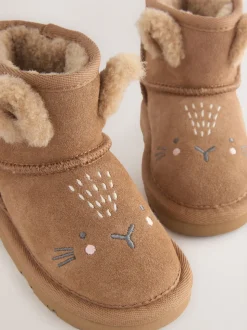 Tan Brown Standard Fit (F) Suede Pull On Boots