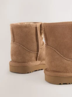 Tan Brown Standard Fit (F) Suede Pull On Boots