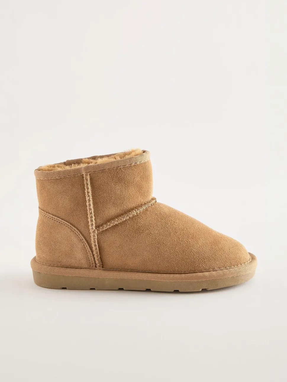 Tan Brown Standard Fit (F) Water Repellent Suede Short Pull-On Boots