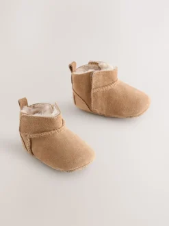Tan Brown Suede Baby Pull-On Boots (0-24mths)