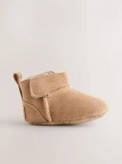 Tan Brown Suede Baby Pull-On Boots (0-24mths)