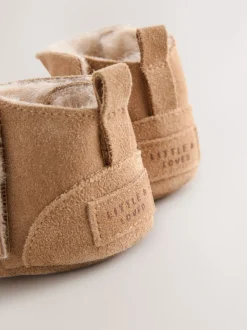 Tan Brown Suede Baby Pull-On Boots (0-24mths)