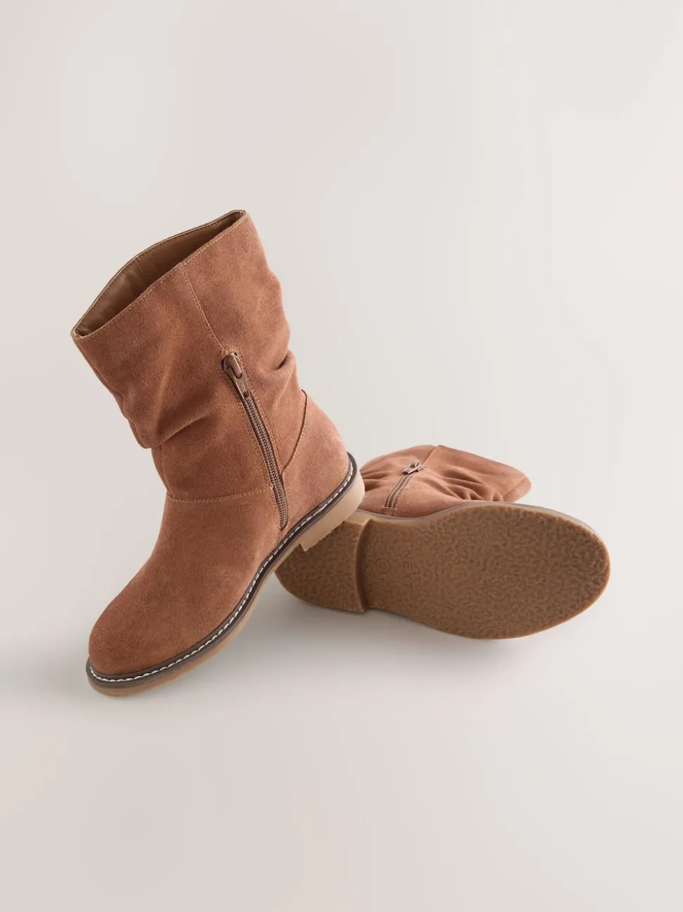 Tan Brown Suede Water Repellent Slouch Boots
