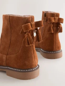 Tan Brown Suede Water Repellent Ankle Boots