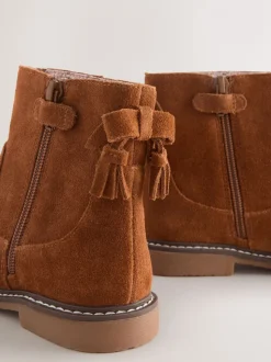Tan Brown Suede Water Repellent Ankle Boots