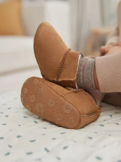 Tan Brown Warm Lined Baby Boots (0-2mths)