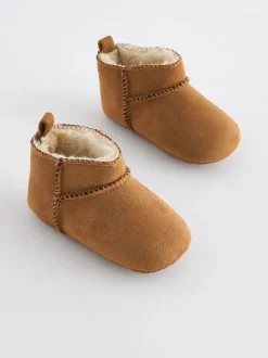 Tan Brown Warm Lined Baby Boots (0-2mths)