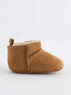 Tan Brown Warm Lined Baby Boots (0-2mths)