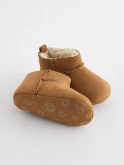Tan Brown Warm Lined Baby Boots (0-2mths)