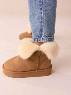 Tan Brown Water Repellent Suede True Sheepskin Boots