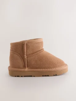 Tan Brown Water Repellent Wide Fit (G) Suede Pull On Boots