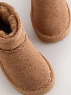 Tan Brown Water Repellent Wide Fit (G) Suede Pull On Boots