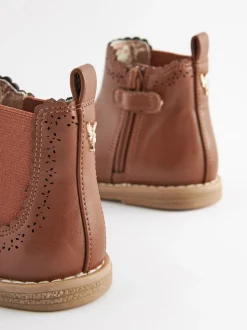 Tan Brown Wide Fit (G) Chelsea Ankle Boots