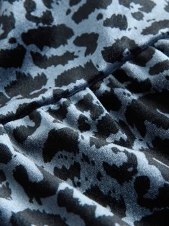 Teal Blue Animal Print Velour Jumpsuit (3-16yrs)