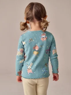Teal Blue Fairy Rib Long Sleeve T-Shirt (3mths-7yrs)