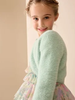 Teal Fluffy Occasion Shrug (12mths-16yrs)