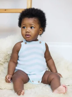 The Little Tailor Baby Chevron Design Knitted 100% Cotton Romper