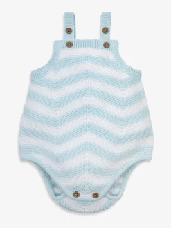 The Little Tailor Baby Chevron Design Knitted 100% Cotton Romper