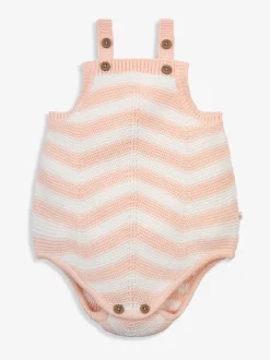 The Little Tailor Baby Chevron Design Knitted 100% Cotton Romper