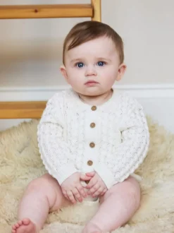 The Little Tailor Baby 100% Cotton Scallop Design Pointelle Cardigan