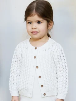 The Little Tailor Baby 100% Cotton Scallop Design Pointelle Cardigan