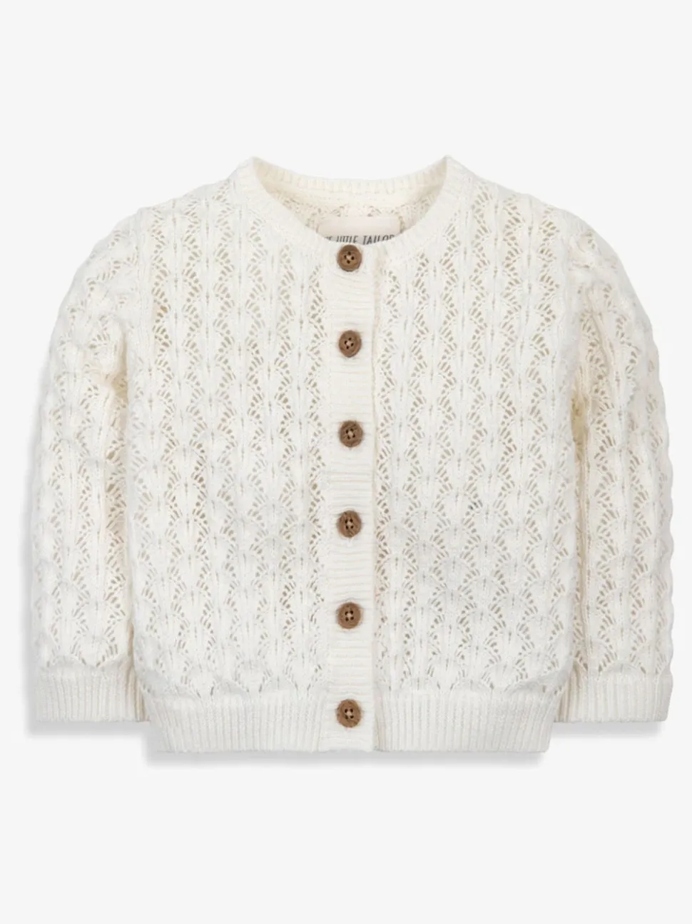 The Little Tailor Baby 100% Cotton Scallop Design Pointelle Cardigan