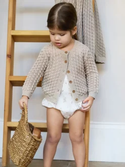 The Little Tailor Baby 100% Cotton Scallop Design Pointelle Cardigan