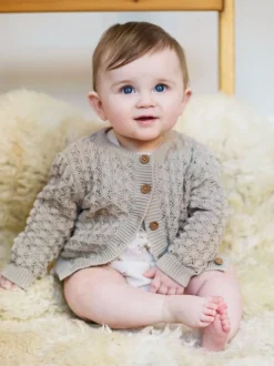The Little Tailor Baby 100% Cotton Scallop Design Pointelle Cardigan