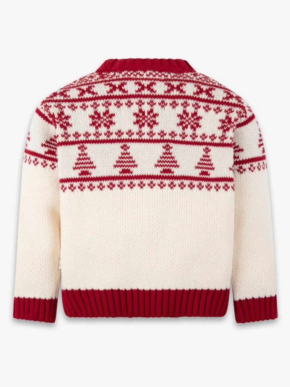 The Little Tailor Baby Cream Christmas Half Fairisle Cotton Jumper