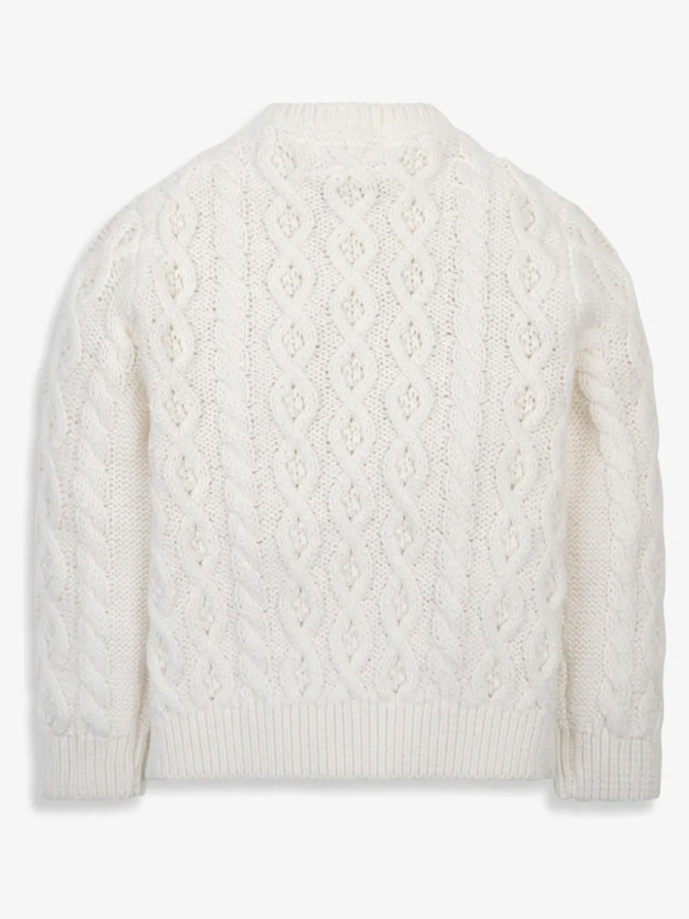 The Little Tailor Baby Cream Fisherman Cable Knit 100% Cotton Cardigan