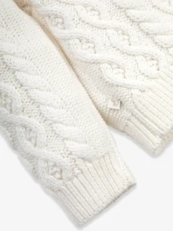 The Little Tailor Baby Cream Fisherman Cable Knit 100% Cotton Cardigan