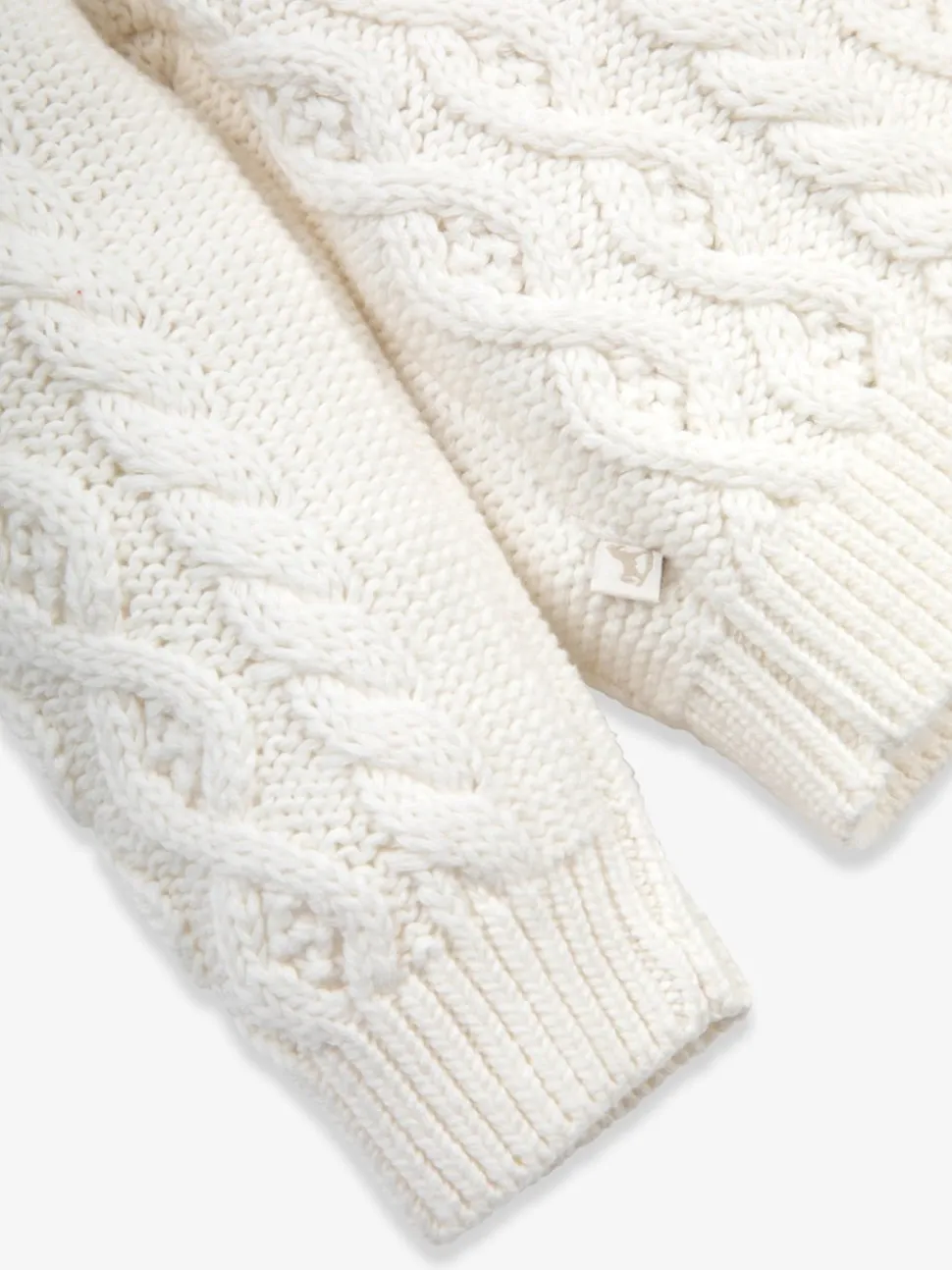 The Little Tailor Baby Cream Fisherman Cable Knit 100% Cotton Cardigan