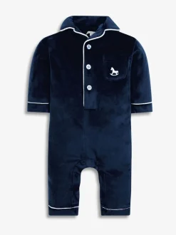 The Little Tailor Baby Luxury Soft Touch Velour Christmas Onsie Rompersuit