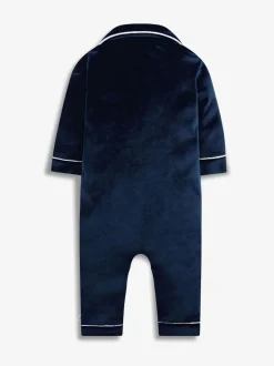 The Little Tailor Baby Luxury Soft Touch Velour Christmas Onsie Rompersuit