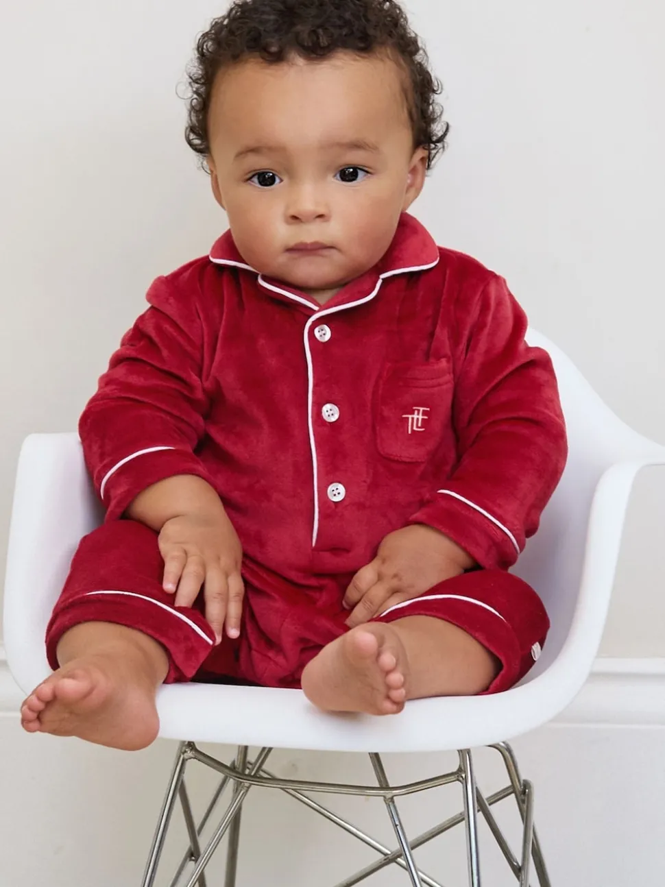 The Little Tailor Baby Luxury Soft Touch Velour Christmas Onsie Rompersuit