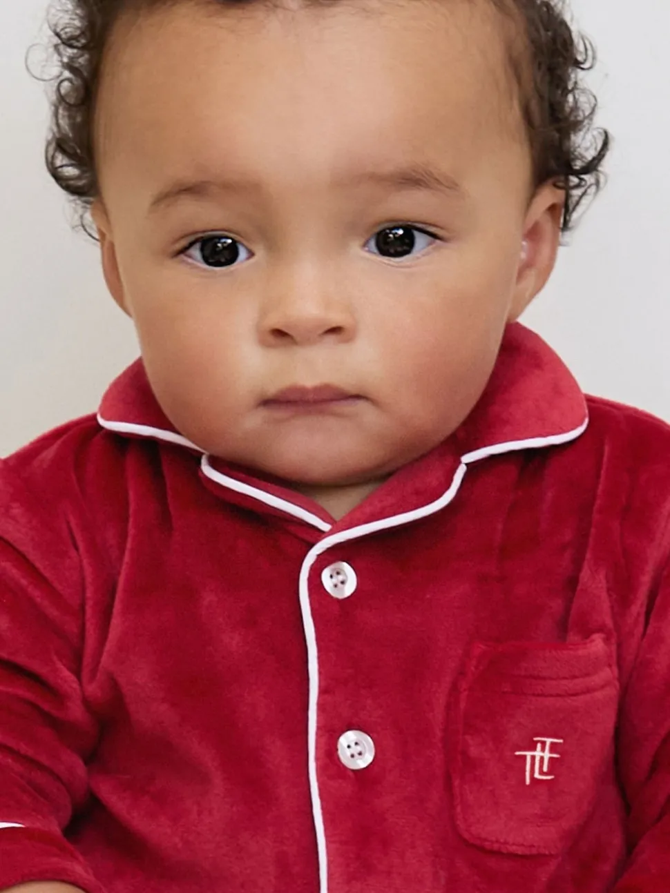 The Little Tailor Baby Luxury Soft Touch Velour Christmas Onsie Rompersuit