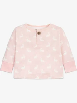 The Little Tailor Baby 2 Piece Jersey Bunny Print 100% Cotton Gift Set