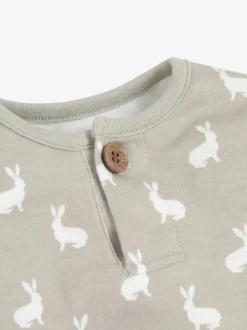 The Little Tailor Baby 2 Piece Jersey Bunny Print 100% Cotton Gift Set