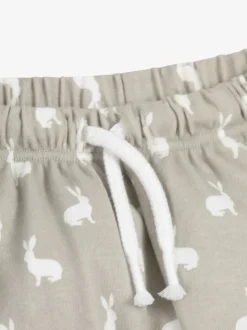 The Little Tailor Baby 2 Piece Jersey Bunny Print 100% Cotton Gift Set
