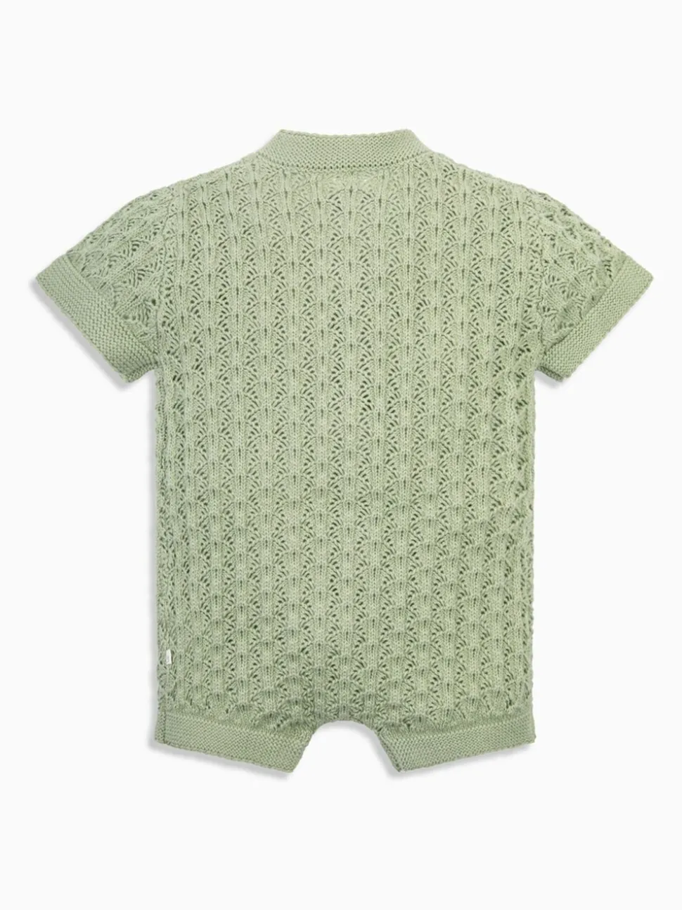 The Little Tailor Baby Scallop Design Pointelle Button Through 100% Cotton Romper