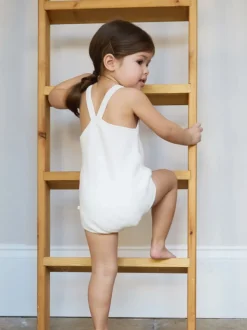 The Little Tailor Baby White Stylish Knitted 100% Cotton Romper
