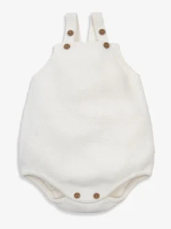 The Little Tailor Baby White Stylish Knitted 100% Cotton Romper