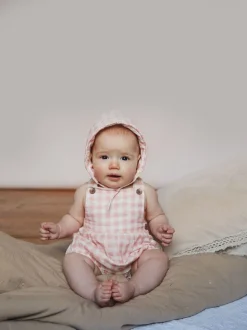 The Little Tailor Baby Woven Shorty 100% Cotton Dungarees
