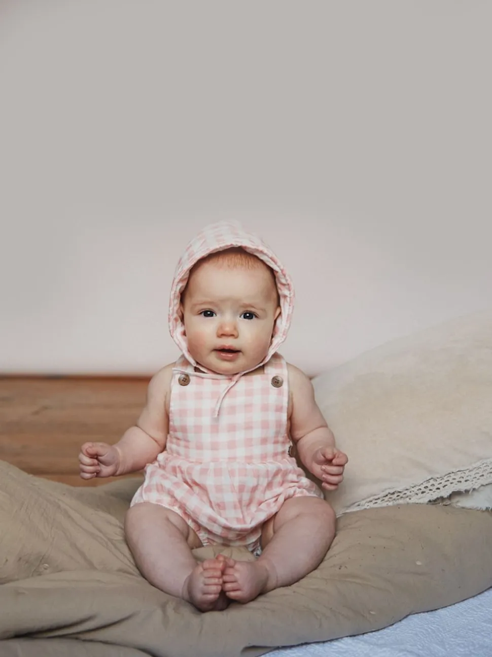 The Little Tailor Baby Woven Shorty 100% Cotton Dungarees