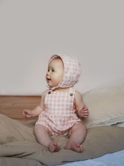 The Little Tailor Baby Woven Shorty 100% Cotton Dungarees